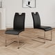 thumbnail image 1 of Modern Dining Chairs with Faux Leather Padded Seat Dining Living Room Chairs Upholstered Chair with Chrome Metal Legs Design for Kitchen, Living, Bedroom, Dining Room Side Chairs Set of 2, 1 of 3