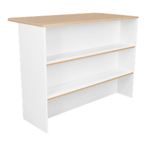 Fmfurniture - Isla Cocina 120X60X90 Cm Blanco Y Cafe Claro