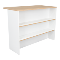 Fmfurniture - Isla Cocina 120X60X90 Cm Blanco Y Cafe Claro