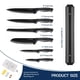 thumbnail image 5 of Juego de cuchillos Gourmetop, acero inoxidable, titanio negro, 6 piezas, 5 of 7