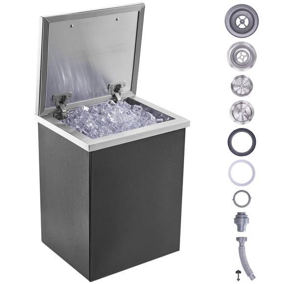 Enfriador de hielo VEVOR Drop in Ice Cofre de acero inoxidable de 40 L