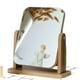 thumbnail image 5 of Espejo de escritorio de madera, espejo de 360 grados, portátil, ajustable, para baño, sala de estar, afeitado, maquillaje (extra grande)., 5 of 6