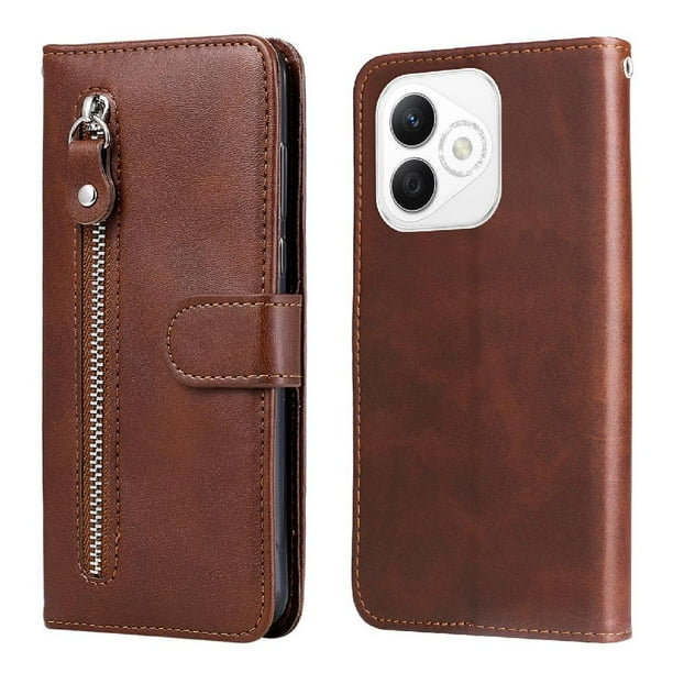 Funda con Cremallera para Honor X60i, Carcasa Cartera de Cuero PU con Soporte y Tarjetero