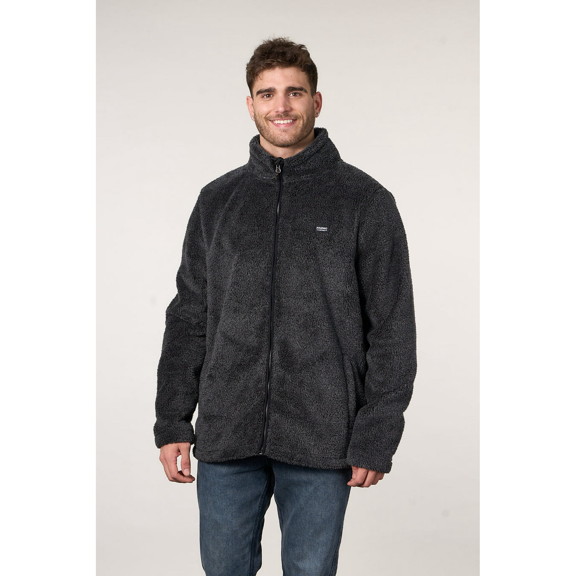 Polemic - Poleron Bonded Shaggy Sin Gorro Negro Wi8700