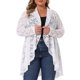 thumbnail image 1 of Agnes Orinda Conjuntos de Halloween Talla Grande Cárdigan de Encaje para Mujeres Cárdigans con Volantes Abierto al Frente Manga Larga Encaje Transparente Crochet Cubierta 3X Blanco, 1 of 5