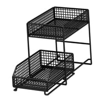 Magideal - Organizador De 2 Niveles Debajo Del Fregadero, Organizador De Baño Y Cocina, Estante De Almacenamiento, Canasta Deslizante Portátil Para Gabinete Para L