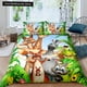 thumbnail image 1 of Kids Cartoon Animal Zebra Giraffe Fox Kangaroo Duvet Cover Boy Girl Rabbit Wildlife Bedding Set Polyester Quilt Cover Bed Sheets, 1 of 5