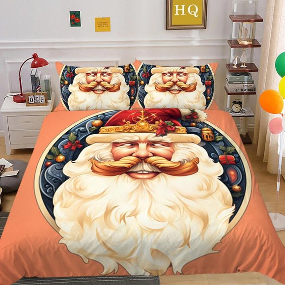 Christmas Gifts Santa Claus Kids Quilt Duvet Cover Set Home Textiles3-Piece Bedding Set