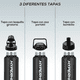 thumbnail image 3 of Termo Acero Inoxidable 1lt Hyperhike Botella Térmica 3 Tapas Negro, 3 of 7