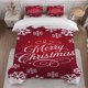 thumbnail image 1 of Christmas Card Printed Bedding Set | 1 Duvet Cover and 2 Pillowcases Soft and Comfortable, 1 of 1