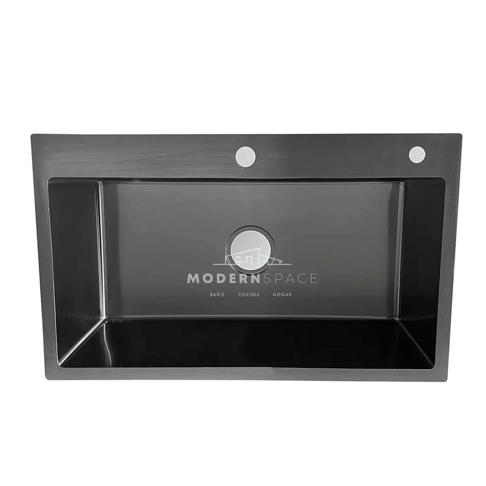 Modern Space - Lavaplatos 75x45 Cm Deluxe Acero Inoxidable Color Negro 2mm Espesor