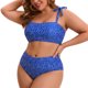 thumbnail image 2 of Agnes Orinda Conjunto de Bikini de Dos Piezas para Mujer de Talla Grande para Escuela o Universidad, con Cintura Alta, Control de Abdomen, Push Up, para Vacaciones en la Playa, Talla 1X, Azul Marino, 2 of 7
