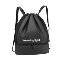 Magideal - Bolsa De Natación, Bolsa Deportiva, Mochila De Gimnasio Con Separación De Humedad Y Secado Rápido Para Piscina, Senderismo Negro