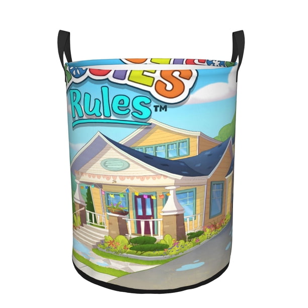 Las Reglas de Rosie Cesta de lavandería de gran capacidad redonda con asa, bolsa para ropa sucia plegable, almacenamiento para dormitorio, baño y lavadero 44x35 cm