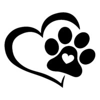 Rienda Libre - Sticker Paw Print And Heart Dog Corazón Pata Perro Auto