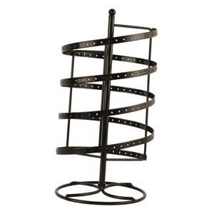 Ioensy - Expositor De Joyas Giratorio De 360 Grados Para Pendientes, Color Negro