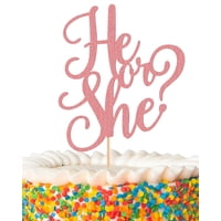 Adorno Para Tartas Myamped He Or She Or She Glitter Gold Para Revelar El Género