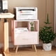 thumbnail image 3 of Mesita de noche Aenuert Pink Kids con cajón y almacenamiento abierto, 3 of 3