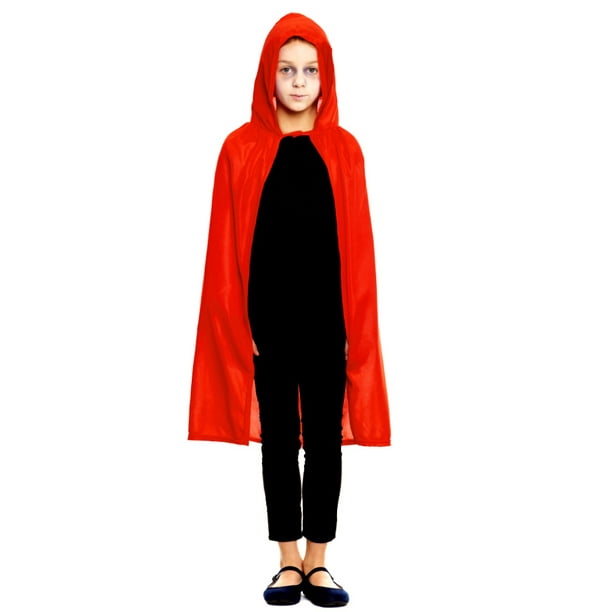 Capa Roja De Tela De 130 Cm - Accesorio De Disfraz De Diablesa, Gótica O Demonio Para Halloween Y Fiestas Temáticas
