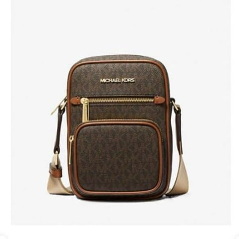 Cartera Michael Kors Women'S Jet Set Medium Pocket Crossbody Café