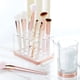 thumbnail image 2 of Organizador de almacenamiento de brochas de maquillaje mDesign de plástico transparente/oro rosa, 2 of 9
