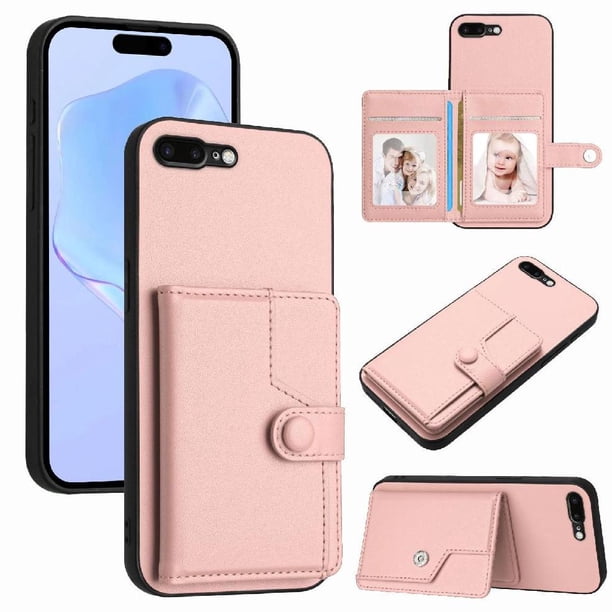 FOXDOCK Funda para iPhone 8 Plus con Bloqueo RFID - Diseño Elegante con Cierre de Botón