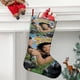 thumbnail image 2 of Jorge de la Jungla Tema: Calcetines de Navidad, fino lino blanco para colgar en escaleras y chimenea, decoración navideña para el hogar, regalo de Navidad. 45cm × 32cm, 2 of 5