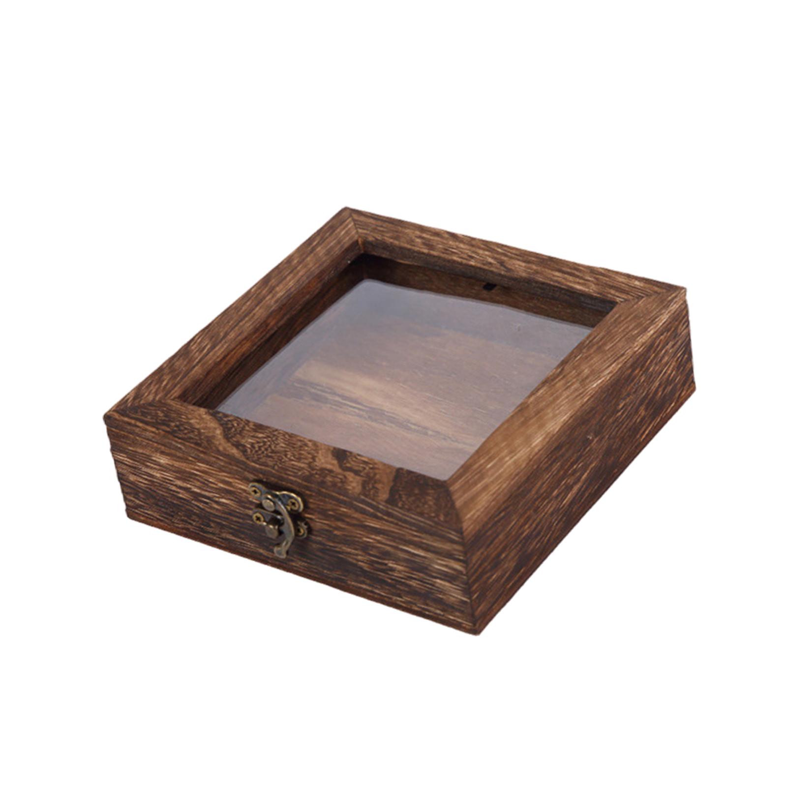 Magideal - Vitrina De Especímenes, Caja De Almacenamiento De Joyería De Madera, Decoración De Escritorio, Escaparate De Flores Secas De Diseño Retro Rectangular 15 Cm X 15 Cm X 45 Cm