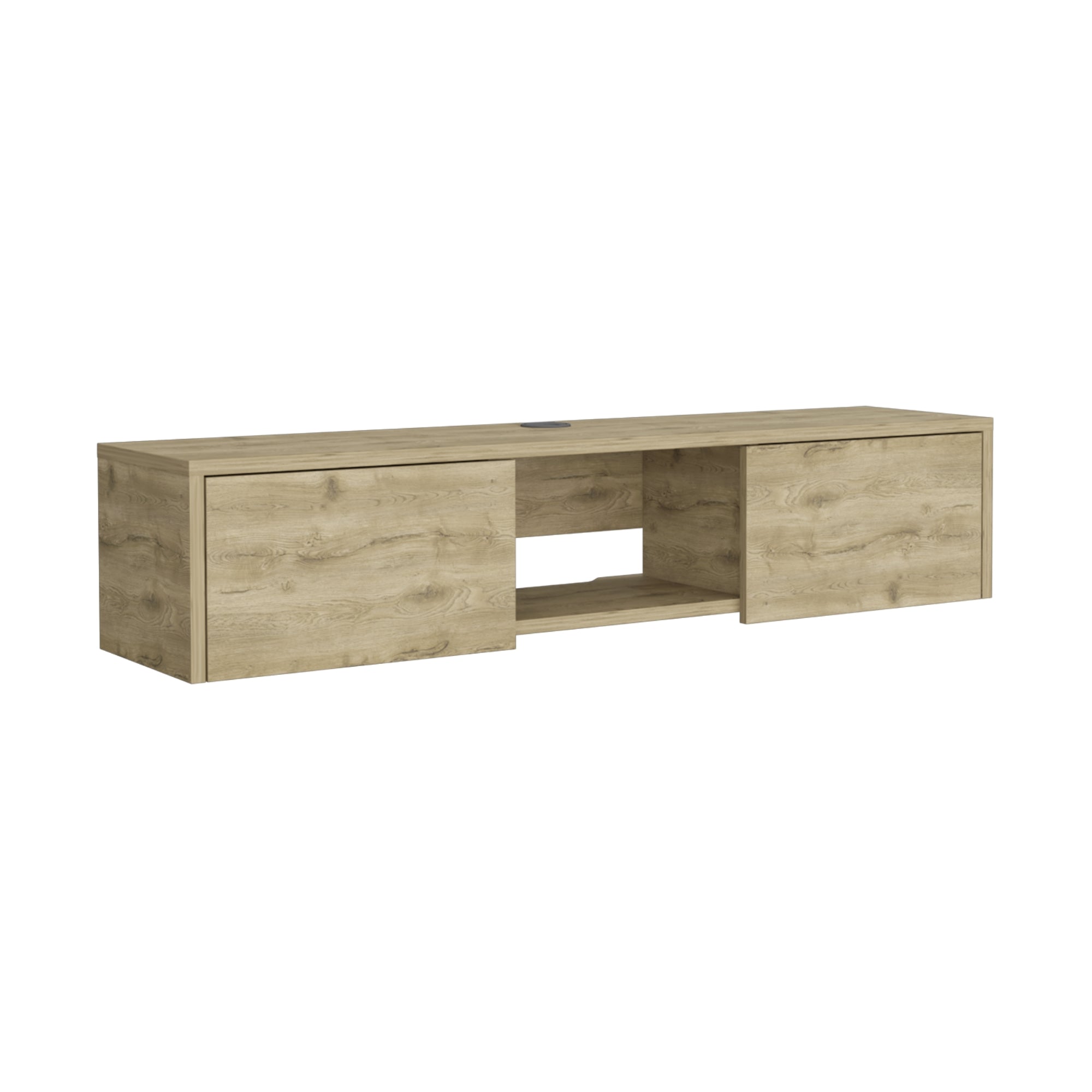 Fmfurniture - Panel Tv 49 Con 2 Puertas Fm-011C - Café Claro