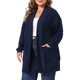 thumbnail image 4 of Agnes Orinda Women's Plus Size Chaqueta de Punto Abierta de Manga Larga Casual Suave Midi con Bolsillos 3X Azul, 4 of 6