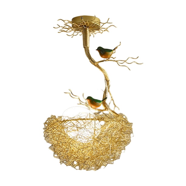 Lámpara colgante con diseño de Nido de Pájaro, luz LED colgante, decoración moderna, lámpara colgante de techo para escalera, Hotel, Loft, dormitorio, , Luz cálida B