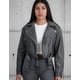 thumbnail image 1 of Chaqueta Biker De Ecocuero Gris (Mujer), 1 of 2