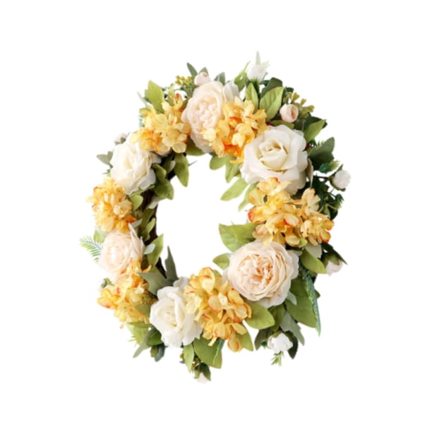 Corona de flores de flores artificiales para la puerta de la puerta delantera colgando la oficina del festival de guirnaldas de la guirnalda año Nuevo Champán