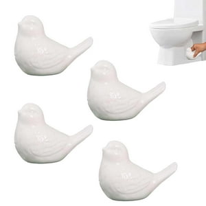 Genérico - Tapones Para Inodoro, 4 Unidades, Diseño De Pájaros, Porcelana, Color Blanco