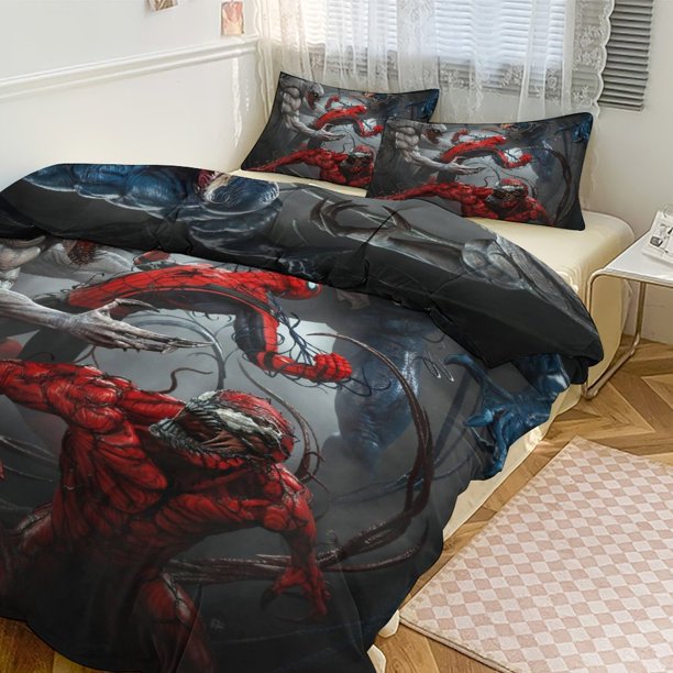 Venom Print Bedding Set Pattern Duvet Cove Set 3 Pieces 1 Quilt Cover And 2 Pillowcases for Women Men Teens
