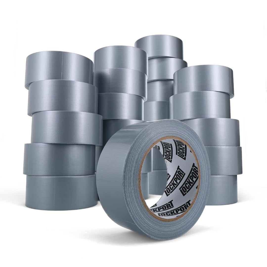 Cinta Adhesiva Lockport Bulk Silver, Paquete De 24 Rollos, 30 M X 5 Cm