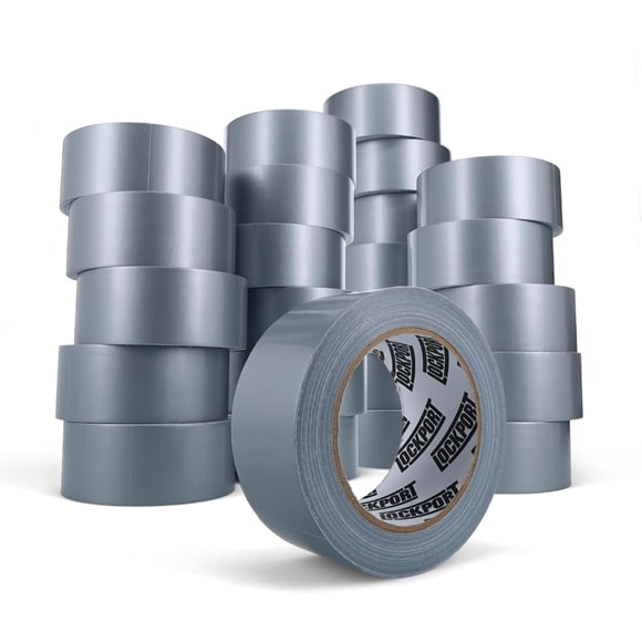 Cinta adhesiva Lockport Bulk Silver, paquete de 24 rollos, 30 m x 5 cm
