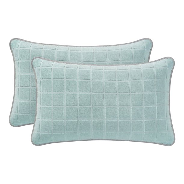 Protector de Almohada REGALWOVEN con Bolsillos Exteriores, Paquete de 2, Algodón Hipoalergénico Transpirable, Adecuado para Uso en Casa y Hotel Verde Reina