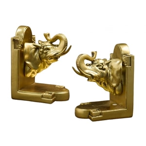 Magideal - Sujetalibros Decorativos Para Estante, Sujetalibros, Organizador De Libros, Decoración Del Hogar, Estatuilla De Animales, Sujetalibros De Resina, Para Elefante