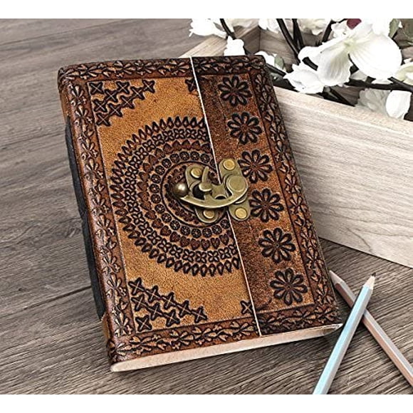 Journal STORE INDYA, piel auténtica hecha a mano, 192 páginas