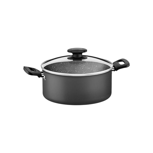 Cacerola Tramontina en Aluminio con Revestimiento Interno y Externo Antiadherente Starflon Max con Asas Baquelita y Tapa 20 cm 2,8 L Grafito