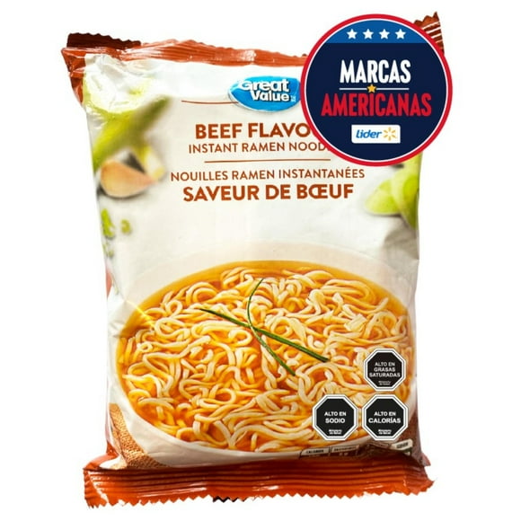 Pasta Fideos instantáneos Ramen Sabor Carne Bolsa, 85 g