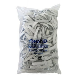 Elasticos Anchos 60X10Mm 1000G. Hand. Ligas 1 Kilo Blanco