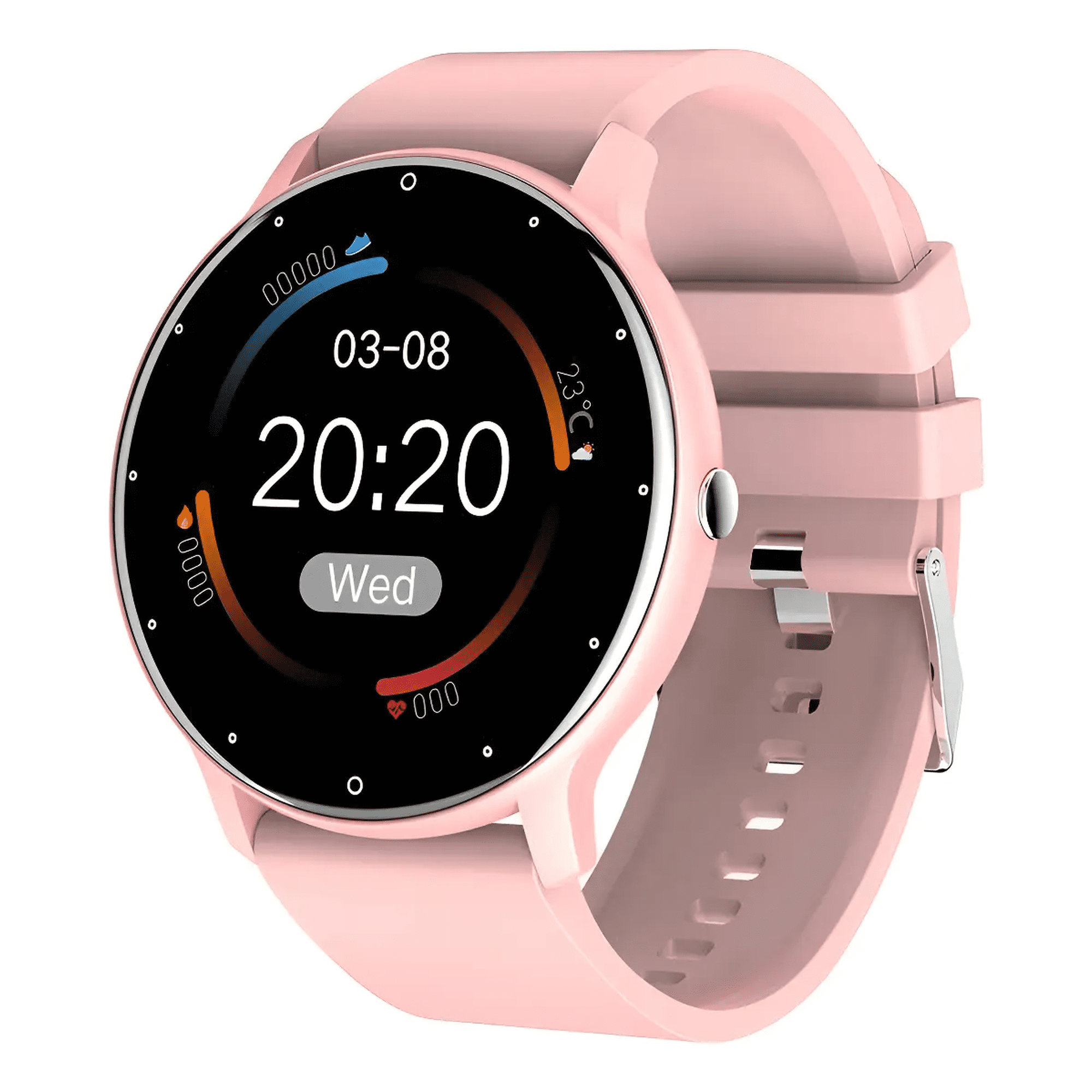 Smartwatch Belug Bluetooth Correa Deportiva Silicona Ip67 Rosa Palido