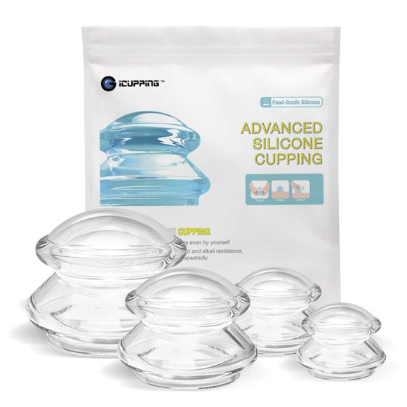Set de 4 Ventosas de Silicona Transparente para Masaje ICUPPING