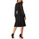 thumbnail image 2 of INSPIRE CHIC Vestidos de Manga Larga para Mujeres Cuello Redondo Elegante Vestido de Cóctel Fiesta Trabajo Largo hasta la Rodilla L Negro, 2 of 3