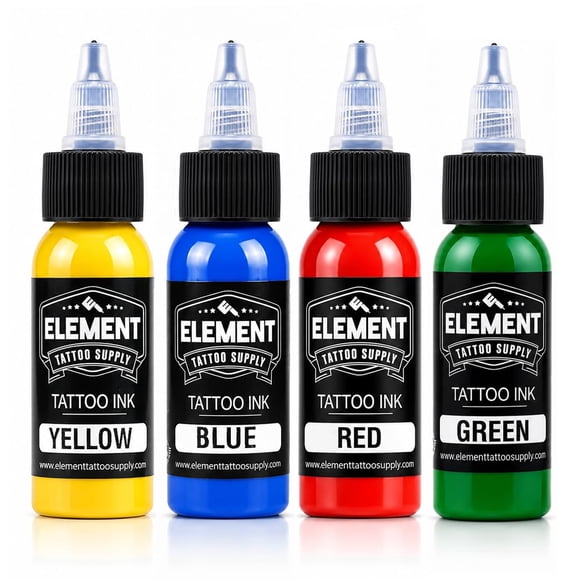 Set de tintas para tatuaje Element Tattoo Supply 4 × 30 ml