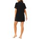 thumbnail image 3 of INSPIRE CHIC Camisón de Manga Corta para Mujer Regreso a Clases Camisa de Dormir con Botones y Cuello con Muesca Vestido de Descanso Mini de Mezcla de Algodón Suave M Negro, 3 of 6
