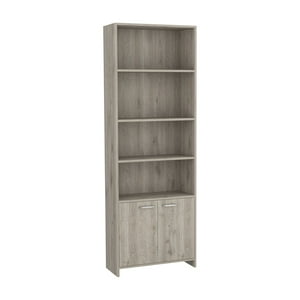 Fmfurniture - Biblioteca 2 Puertas 4 Estantes Fm-016G Gris Claro