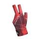 thumbnail image 4 of Guante De Billar De 3 Dedos Antideslizante Para Adultos, Para Mujeres Y Hombres, Guante Deportivo Para Taco De Billar, Color Negro Y Rojo, 4 of 5